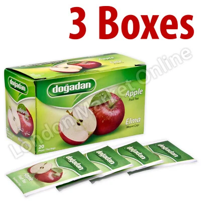 60 Turkish Apple Tea bags (3 box x 20 bags)  Instant  Most Famous brand Dogadan - Image 1 of 4