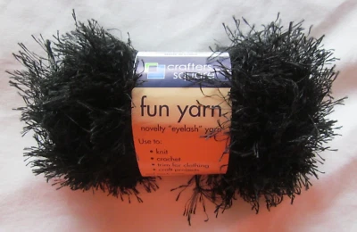 Crafters Square Fun Yarn Novelty Eyelash Yarn ~ Black ~ 1.75 oz. - Image 1 of 4