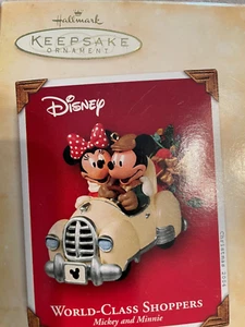 NIB HALLMARK KEEPSAKE ORNAMENT WORLD CLASS SHOPPERS, MICKEY & MINNIE, DATED 2004 - Picture 1 of 6