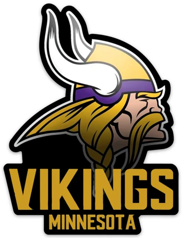 Minnesota Vikings Mean Norseman Viking Logo Type NFL Die-cut MAGNET Cover