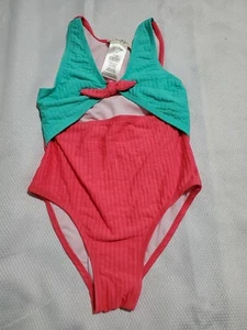 Jessica Simpson Big Girls' One-Piece Swimsuit Coral Blue Size 5 C15 - Picture 1 of 5