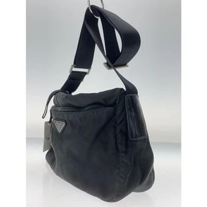Authentic PRADA Black Nylon Shoulder Bag Messenger Style Unisex - Picture 1 of 6