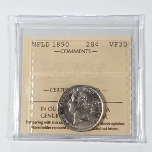 Terranova 1890 20 veinte centavos - KM# 4 - CERTIFICADO ICCS VF-30 - CD-052 - Imagen 1 de 9