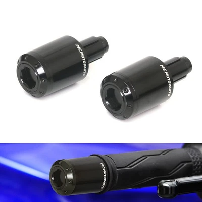 Extremos de barra de aluminio negro ATOM para Kawasaki Ninja 500 25 24 Foto 1 de 4
