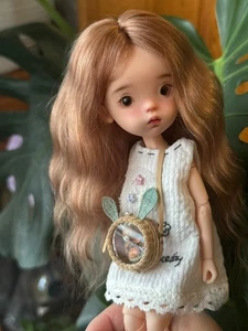 6" Landoudou 1/6 BJD Doll Hair Long Wavy Wig Soft Mohair Handmade Girl DIY Gift - Picture 1 of 3