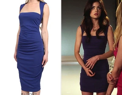 Vestido para mujer Nicole Miller color azul sin mangas talla 4 cuello cuadrado Foto 1 de 4