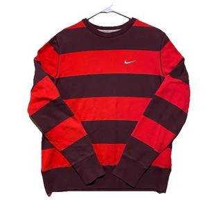 Nike The Athletic Dept gestreiftes Sweatshirt mit Rundhalsausschnitt rot weinrot L - Bild 1 von 6