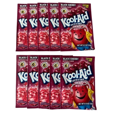 Kool-Aid Black Cherry Drink Mix, Caffeine Free, Unsweetened, 10 Packs Gelatin - Image 1 of 4