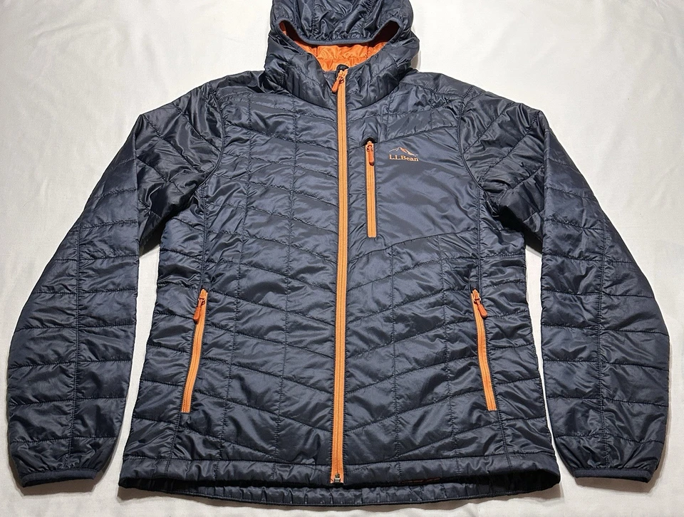 LL Bean PrimaLoft Packaway Hooded Jacket Mens Small Regular Navy Blue 503392 - Image 1 of 4