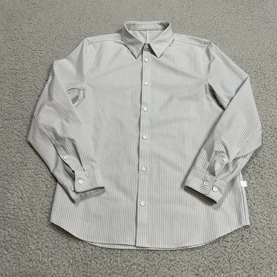 Camisa Lululemon Para Hombre Pequeña Azul Blanco Rayas Venture Cercanías Abotonada Oficina Foto 1 de 4