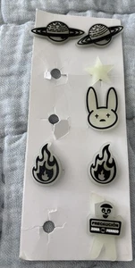 7pcs Bad Bunny Shoe Charms Glow In The Dark Fits Crocs Wristband Accessories - Picture 1 of 6