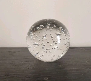 Pisapapeles vintage transparentes pequeñas burbujas controladas en todo el arte vidrio - Imagen 1 de 7