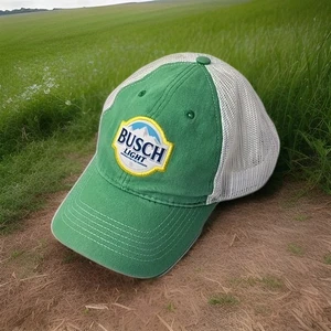 Cappello/berretto camionista BUSCH LIGHT rete posteriore a scatto verde bianco taglia unica usato - Foto 1 di 17