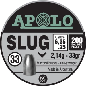 APOLO Slug HP 200 Count HOLLOW POINT 6.35mm .25 Caliber 33gr Airgun Pellets B - Picture 1 of 3