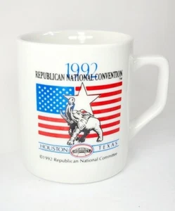 Tazza da caffè vintage 1992 CONVENTION NAZIONALE REPUBBLICANA - Bush HOUSTON TEXAS - Foto 1 di 8