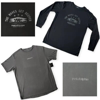 Lot of 2 Pink Dolphin Mens Shirts Short Sleeve NEW + Long Sleeve 3XL Gray Black - Image 1 of 4