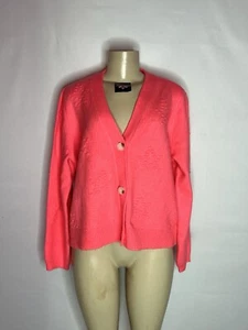 CARDIGAN LOFT ARANCIONE AL NEON A MANICHE LUNGHE CON BOTTONI TAGLIA XL - Foto 1 di 3
