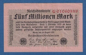 ALEMANIA // GERMANY -- 5 MILLIONEN MARK ( 2.8.1923 ) -- MBC- // VF -- PICK 105 . - Bild 1 von 2