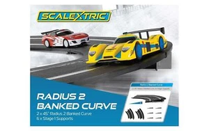 Scalextric C8296 radio 2 banqueado 10 grados pista deportiva curva con soportes 1/32 - Imagen 1 de 1