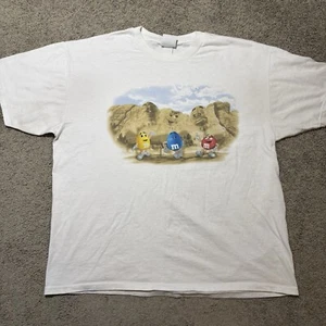 Vintage Planet Mars M & M Mount Rushmore Graphic T-Shirt White Men’s XL - Picture 1 of 6