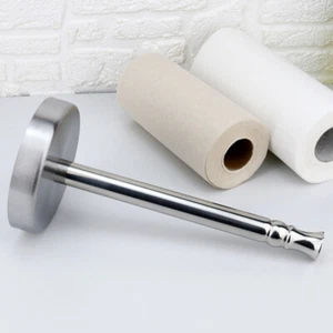 Kitchen Roll Paper Stand Metal Paper Towel Holder with Metal Base Vertical Roll - Picture 1 of 12
