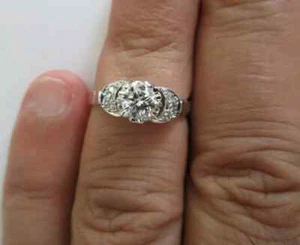 14K Gold Diamond Engagement Ring Center=1/2 Carat F-VS2 Value=$8,500 - Picture 1 of 12