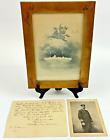 DANISH PRINCE VALDEMAR SIGNED PHOTOGRAPH AND PROTECTED CRUISER PRINT 1900