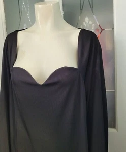 BNWT River Island Plus Long Sleeved Sweetheart Neck Stretchy Ribbed Top Size 28 - Picture 1 of 8