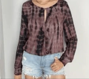 Young Fabulous & Broke Womens Small Jayden Tunic Purple Tie Dye Elastic Waist - Picture 1 of 7