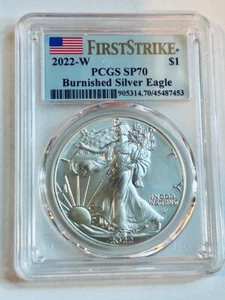 2022-W Burnished American Silver Eagle PCGS SP70 First Strike US Mint - Picture 1 of 2