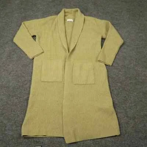Calvin Klein Cardigan Womens Small Desginer Long Length Pockets Open Front Knit - Picture 1 of 9