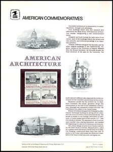 1979 American Architecture 4 designs CP111 commemorative panel 111 MNH Sc 1782a - Picture 1 of 1