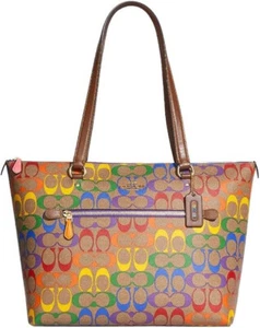 Bolso de mano Coach Gallery en lona Rainbow Signature CA555 - Imagen 1 de 4