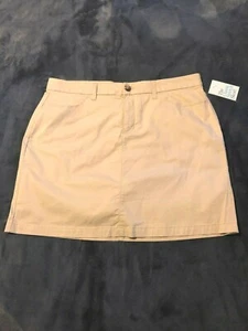 Croft & Barrow; Damen Mid Rise, Bauchkontrolle, Stretch Twill Skort; Khaki, 14,18 - Bild 1 von 3