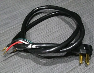 4-Prong 30 Amp Power Supply Cord Plug for Appliance/Dryer 6ft w/Terminals - Picture 1 of 3