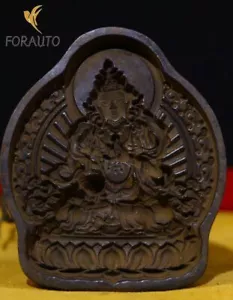 9,5 cm seltene alte tibetische Kupfer Buddhismus Tara Buddha Mutter Stempel Form - Bild 1 von 8
