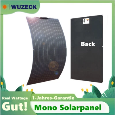 100W Flexibel Solarmodul Solarpanel 100 Watt 12V Mono Für Wohnmobil Auto Camping - Bild 1 von 4
