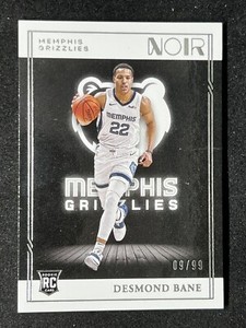 2020-21 Noir DESMOND BANE RC Association Edition 09/99 #141 MEMPHIS GRIZZLIES