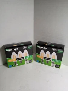 2 3-Pack LED Candelabra 40W Equivalent MaxLite Light Bulbs - Dimmable 300 Lumens - Picture 1 of 9