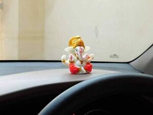Lord Ganesha Idols for Home Decor car Dashboard Multicolor Statue Murti 2.3 Inch