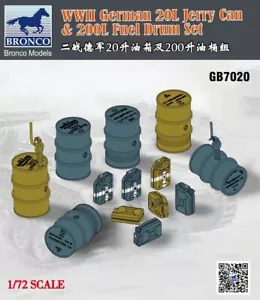 BRONCO GB7020 1/72 WWII German 20L Jerry can & 200L Drum Set - Picture 1 of 1