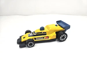 Vintage Tonka Indy Race Car Die Cast Metal And Plastic Yellow Black Blue 6" - Bild 1 von 6