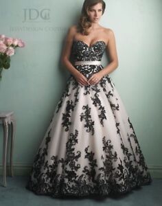 Gothik Brautkleid Hochzeitskleid Schwarz Weiß Übergröße Schulterfrei 36 38 40 42