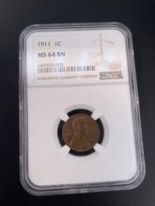 1911 Lincoln Wheat Cent 1C MS64 BN - Picture 1 of 6