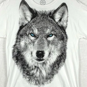 DOM Mens L White Gray Dire Wolf Nature Shirt Game Of Thrones Winter Husky Alaska - Picture 1 of 6