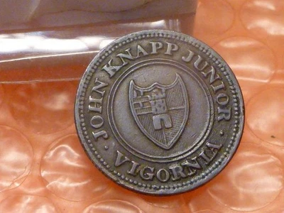 John Knapp Junior One Farthing #2 original de 1813 Foto 1 de 3