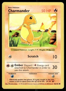 Pokemon Tcg Charmander [Shadowless] #46 Pokemon Base Set LP - Bild 1 von 2