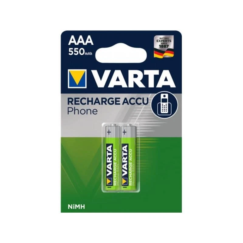 [58397101402] VARTA Blister de 2 Accus Recharge Spécial Phone AAA 550mAh - Photo 1/1