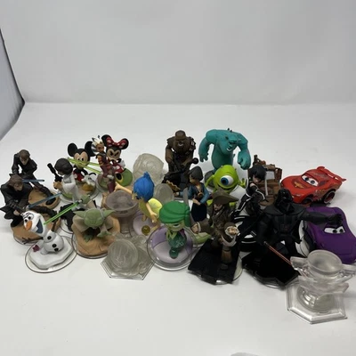 Disney Infinity 3.0 Figures Lot 1.0 Star Wars Cars Monsters Inc Crystals (25) - Image 1 of 4