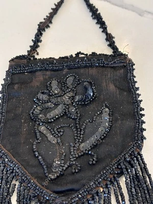 Cartera antigua Art Deco de lentejuelas para damas, estilo vintage genuino raro Foto 1 de 4